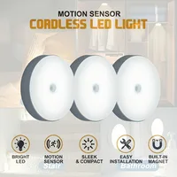 2pcs Night Light Magnetic Step Light, Indoor USB Rechargeable Smart Motion Sensor Light, 120° Wide Sensing Range, Charging Cable