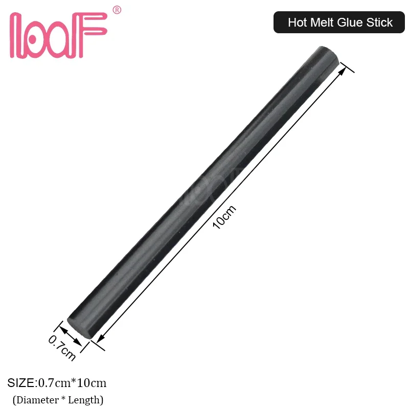 LOOF 120pcs (10 packs) 0.7cm hot melt Keratin Glue Sticks for pre-bonded hair extension Black Brown Blonde Transparent blonde