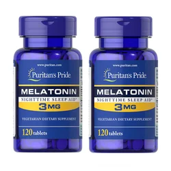 2 Bottles Rapid Release Strength Melatonin Simulation Help Improve Sleep 3mg *120 Tabs/bottle Night Sleep Assistance Health Care