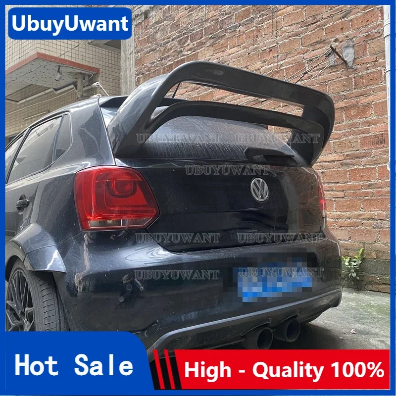 

Для Volkswagen Polo MK5 6R 6C 2011-2018 FRP глянцевый черный пластиковый спойлер на крышу Автомобильный задний спойлер на крышу