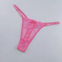 3 pièces tongs en dentelle femmes dentelle taille basse culottes Sexy sous-vêtements transparents mode respirant string dames intimes Lingerie 2