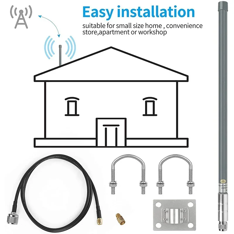 Outdoor 868/915MHz Fiberglass Lora Antenna Amplifier Long Range Signal Booster N-Male 25cm for Helium Nebra Bobcat Miner