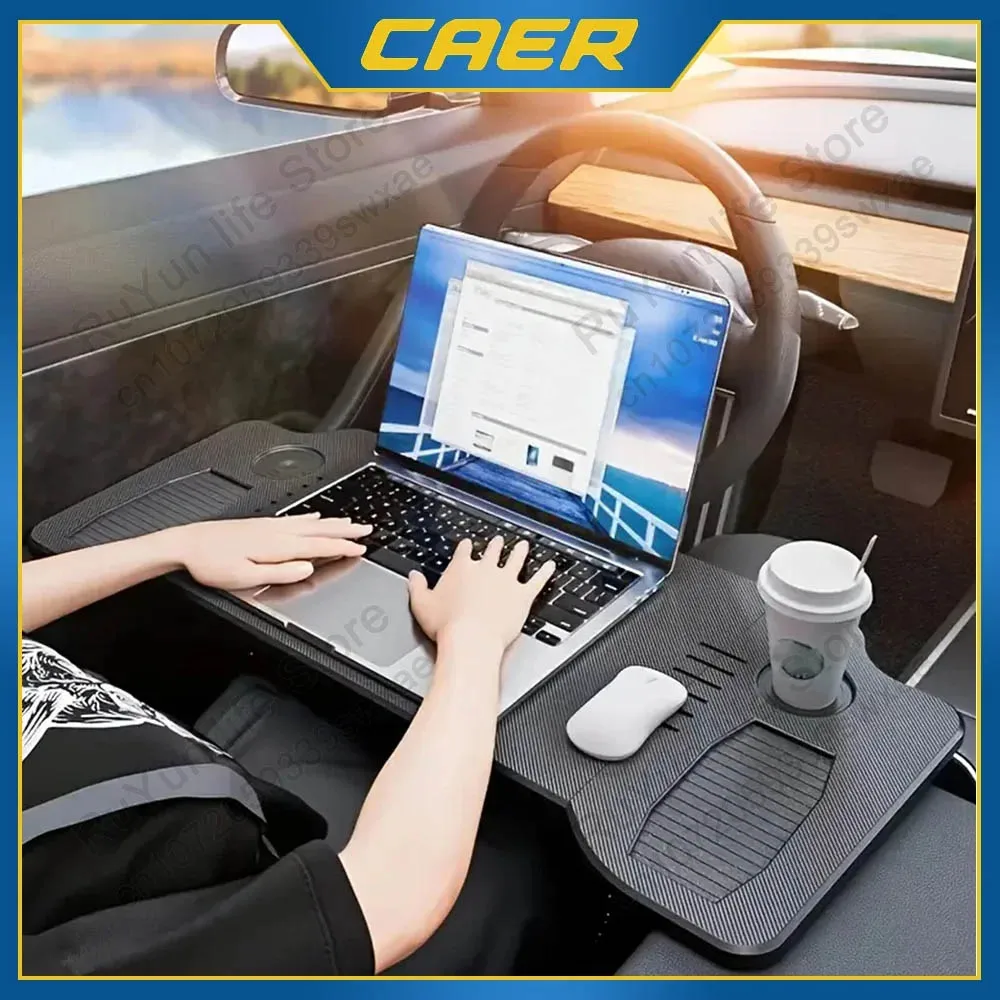 테슬라 모델 3 Y용 Caer 차량용 트레이 테이블, 음식 및 음료 트레이 홀더, 노트북 스탠드, 자동차 핸들용 드라이브 데스크, 사무용품