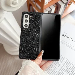 Sparkling Diamond Brilliant Phone Case - Skin Feel TPU Soft Edge Protective Cover - Galaxy Z Fold4 (Black)