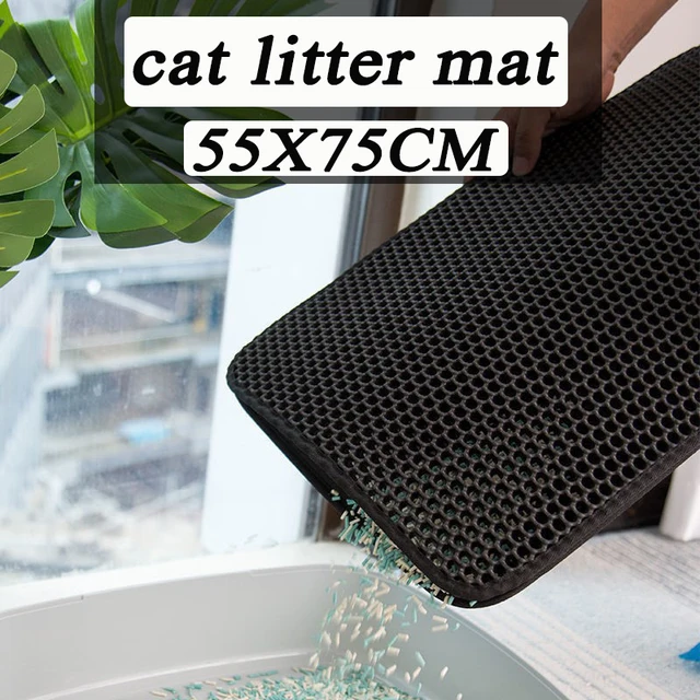 Cat Litter Mat Double Layer Pet Non Slip Big Pet Litter Box Filter Mat Wear Resistant Waterproof Cat Litter   Mat Clean Supplies 2