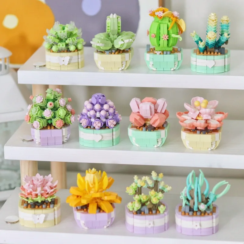 Creativo Mini Block Baby Building Blocks Giocattolo Bouquet Di Fiori Set Di Blocchi Assemblaggio Micro 3D Building Bricks Giocattoli Per Bambini Regal