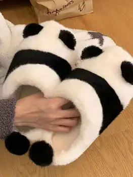 Fashionable Cute Panda Slippers Cartoon Home Slippers Warm Stylish Comfortable Ladies Winter Couple Autumn Winter Slippers 1