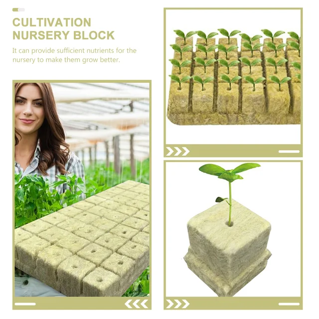 100Db Grow Cube Stone Gyapjú Kezdők Wool Starter Cockes Tápanyag -Blokkok - Image 3