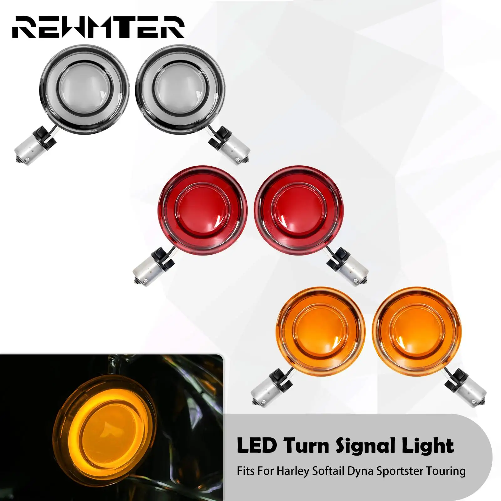 Inserts De Clignotants LED Arrière Custom Dynamics ProBeam Style Flat Ambre Harley Douille 1156