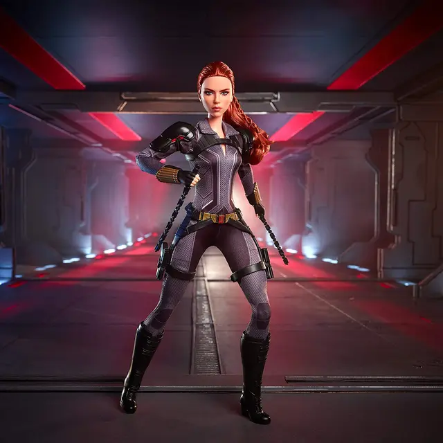 Barbie Signature Marvel Studios Black Widow Doll Poseable with Red Hair Wearing Armored Bodysuit and Boots Collectors Gift GLY31 2