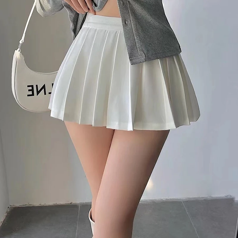 Unlined Pleated Skirts Women High Waisted Sexy Skirts Fashion Casual Female Short Skirt Without Shorts A-Line Ladies Mini Skirt цена и фото