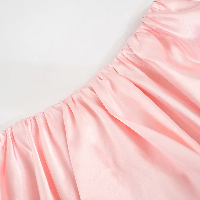 Folds Skirt Mini Skirt Women's Solid Elastic Waist Fashion Patchwork Ball Gown Summer New Mini Skirt Female