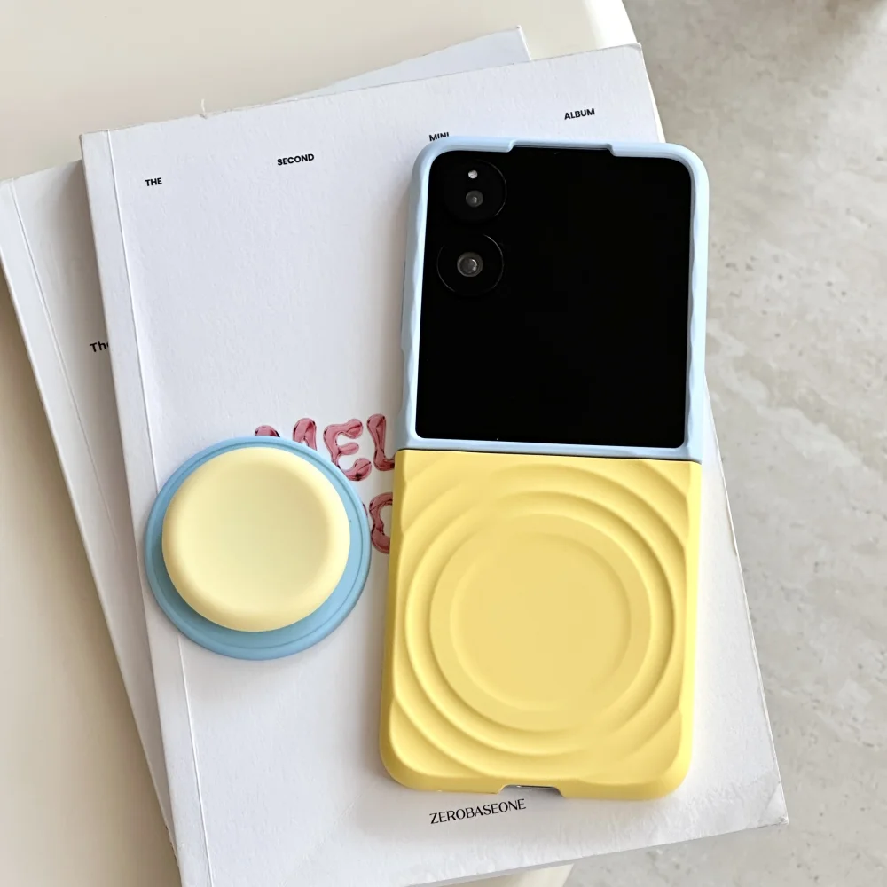 Magsafe Ripple Pattern Contrast Color Foldable Matte Anti-Slip Grip Case