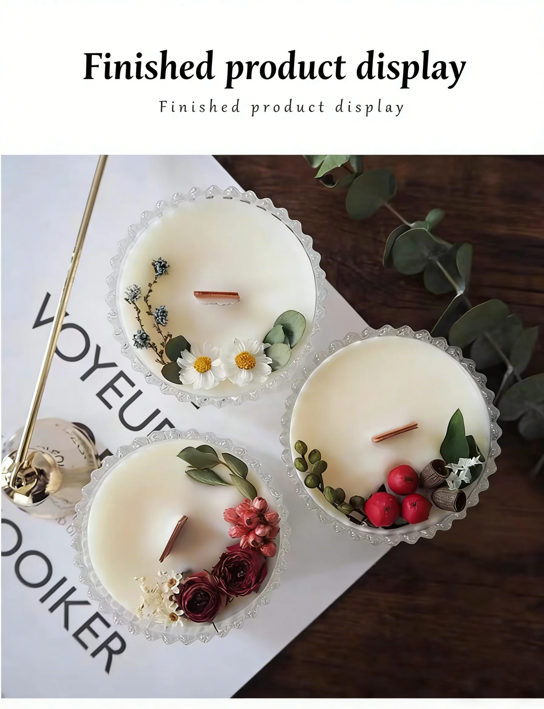 20-Piece Wooden Candle Wick Set with Clips
