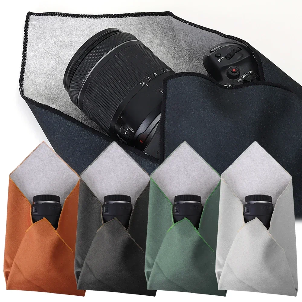 Dustproof Self Adhesive Lens Wrapping Cloth for Camera Tablet Mobile Protective Wrap Soft Cleaning Cloth Camera Bag Insert 2