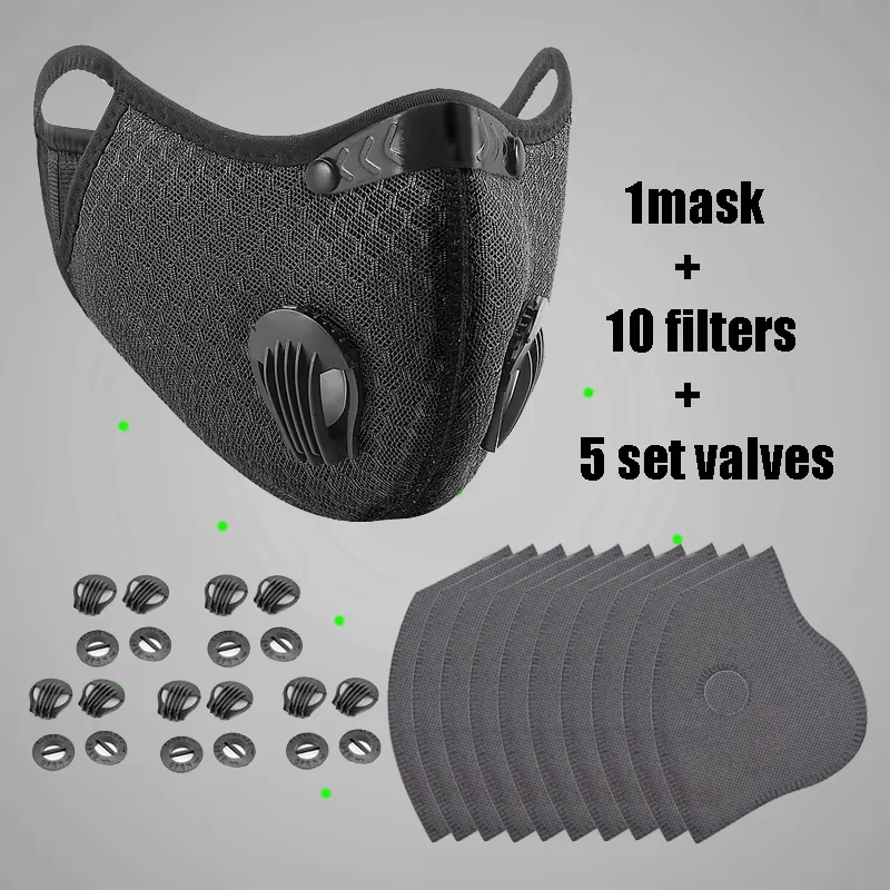 Masque réutilisable en tissu avec filtre, protection lavable, vue de face montrant les plis et les attaches.