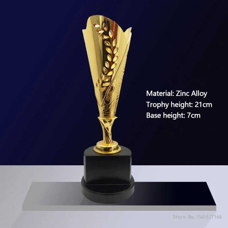 Customized Gold Plated Trophy, Cup Award Trophies, Free Customized Champion Ceremony Competition Craft Souvenir Team Sports, 1Pc