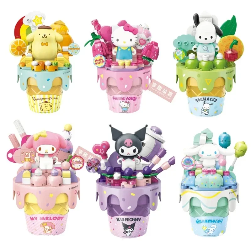 Sanrio Series Ice Cream Cone Building Blocks Hello Kitty Kuromi