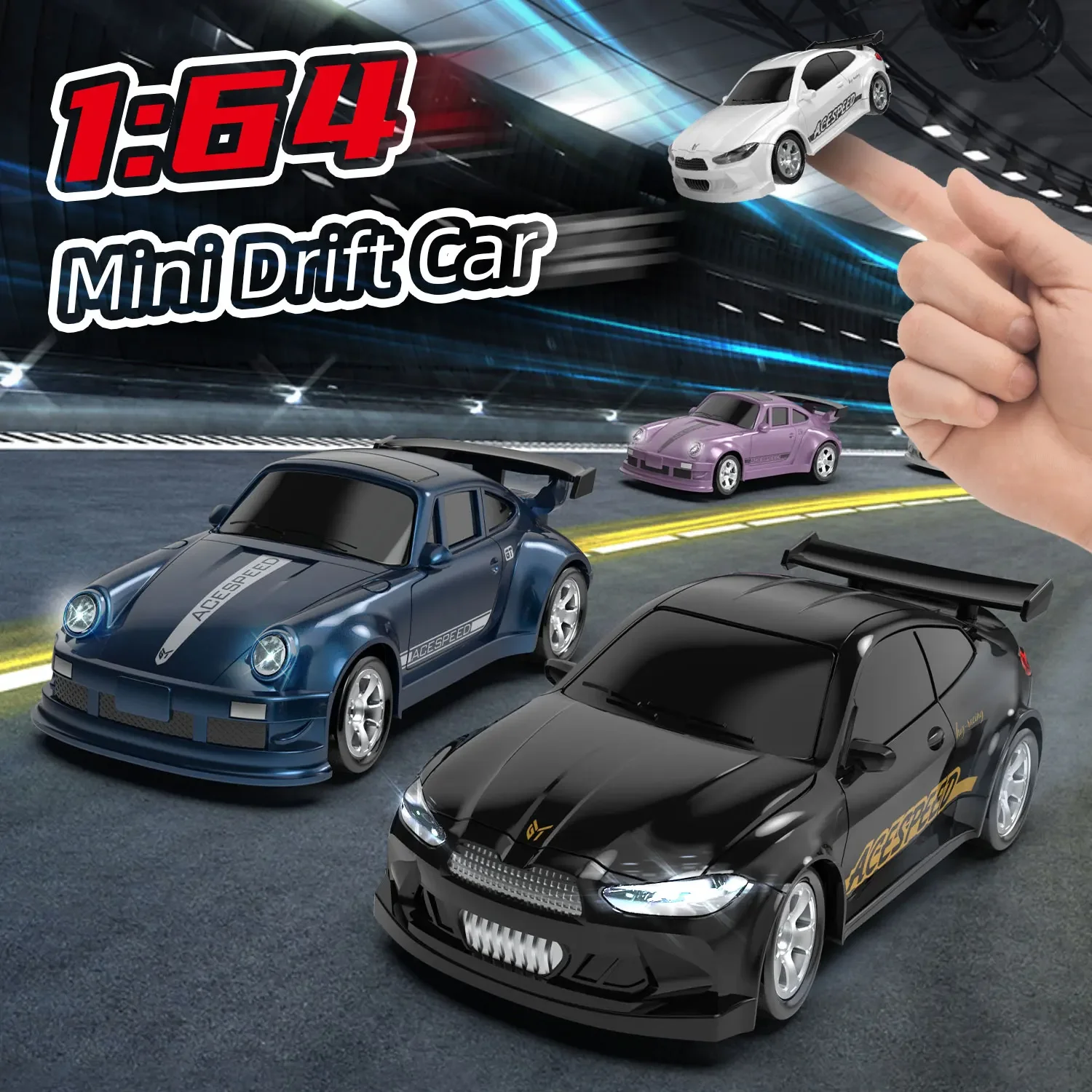 1/64 RC Drift Car 2.4G FQD23 High-Speed Racing Car Drive Drift Mini Desktop Model Remote Control Car Electric Toy Toy Kids Gifts