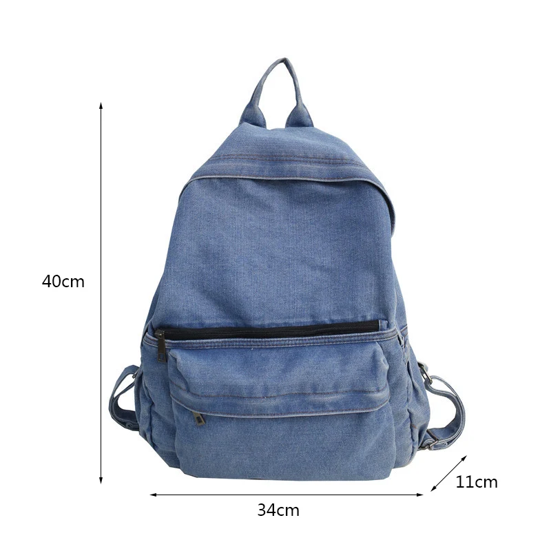 Denim Casual School Backpack Women Bags Travel Jeans Men Large Capacity School for Student Girls Mochila Feminina Bagpack