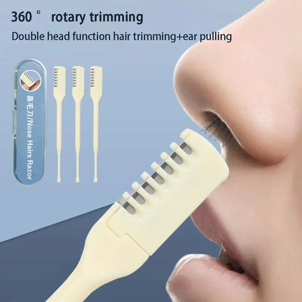 

1set Double Sided Nose Hair Knife Manual Nostril Cleaning Nose Hair Trimmer 360 Degree Rotate Nostril Cleaning Scissors