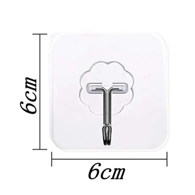 5/10/20 pièces crochet de porte adhésif crochets muraux Transparent anti-dérapant sans trace robuste bâton sur crochet salle de bains cuisine autocollant mural 6