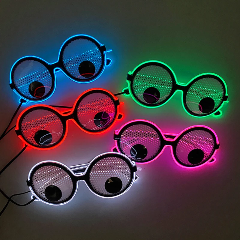 Halloween lustige LED leuchtende Sonnenbrille Cosplay leuchtende Leuchten Alien Brille Geburtstags feier liefert Neon et Brille Requisiten – Detail 14