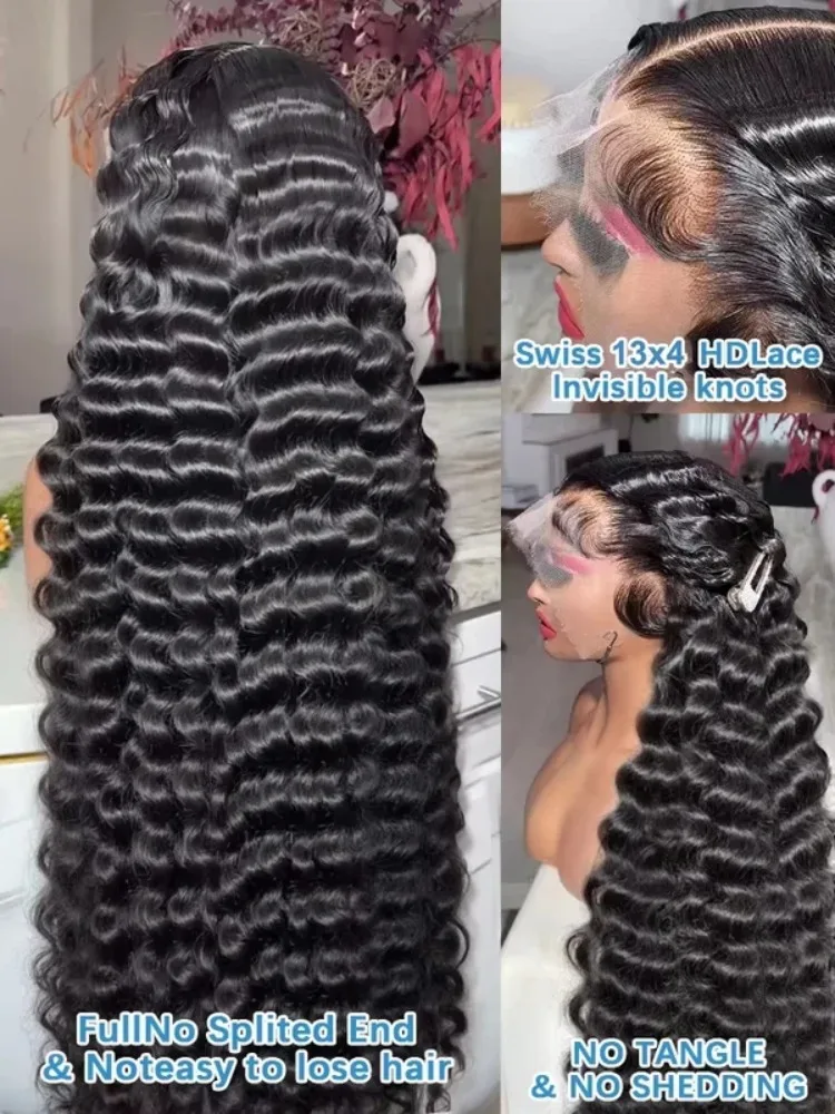 Loose Deep Wave 13x6 HD Lace Front Wigs Loose Waves Wig Human Hair Brazilian Water Wave Wig Curly Human Hair Wig For Women