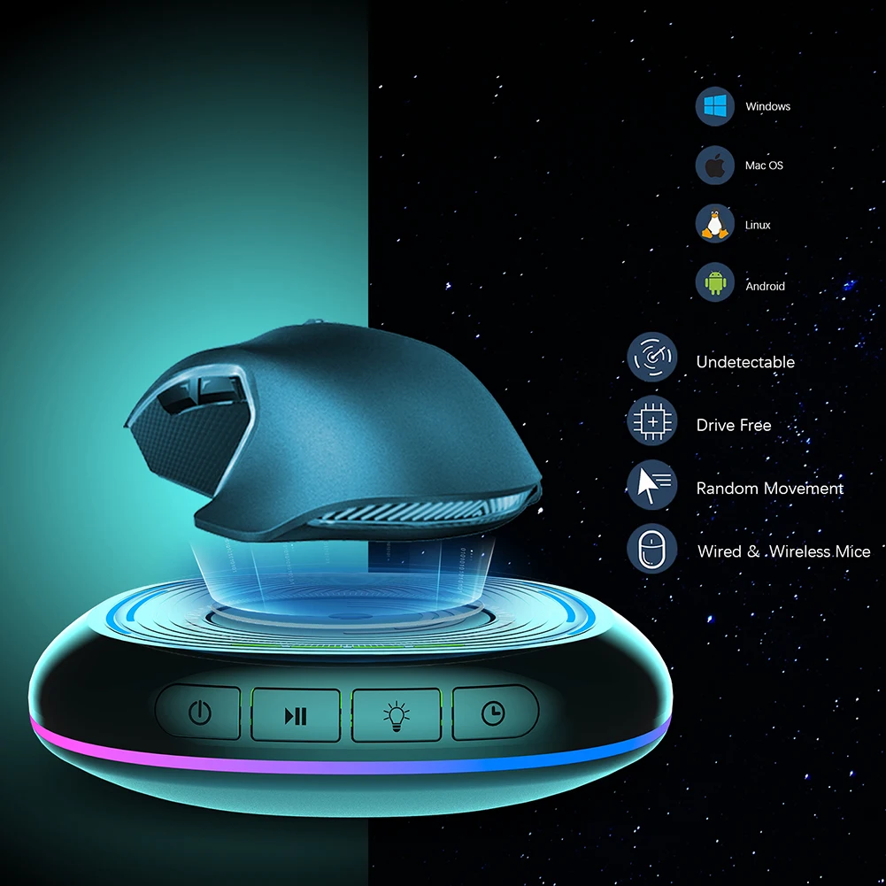 Mouse Mover Undetectable Mouse Automatic Mover Keep PC Computer Awake with Timer ON/OFF Switch