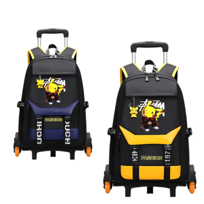 

Pokemon Backpack Trolley School Bag Pikachu School Bag Stationery Storage Backpack Multifunctional Travel Bag School Season Gift