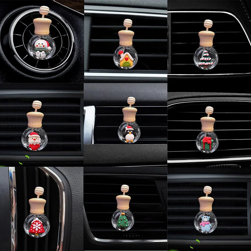 Car Accessories Car Perfume Glass Empty Bottle Air Outlet Perfume Bottle Clip Car Decoration Essential Oil Car Aromatherapy Clip