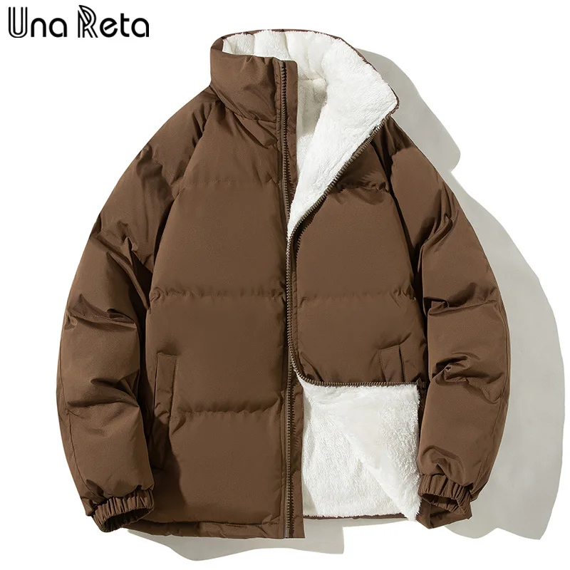 

Una Reta Parkas Winter New Men Clothing Streetwear Harajuku Loose Solid Fleecing Cotton Coat Hip Hop Warm Men's Jackets
