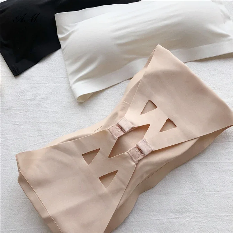One Piece Seamless Tube Tops Bralette Women Invisible Push Up Bra Intimates Strapless Breathable Underwear Tube Bra
