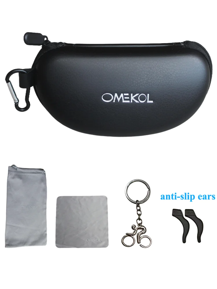 OMEKOL MARKE Hochwertiges Fahrrad-Brillenetui, Taschen-Stoff-Set für Outdoor-Sport-Sonnenbrillen, große Box, geeignet für Shades-Brillen – Detail 1