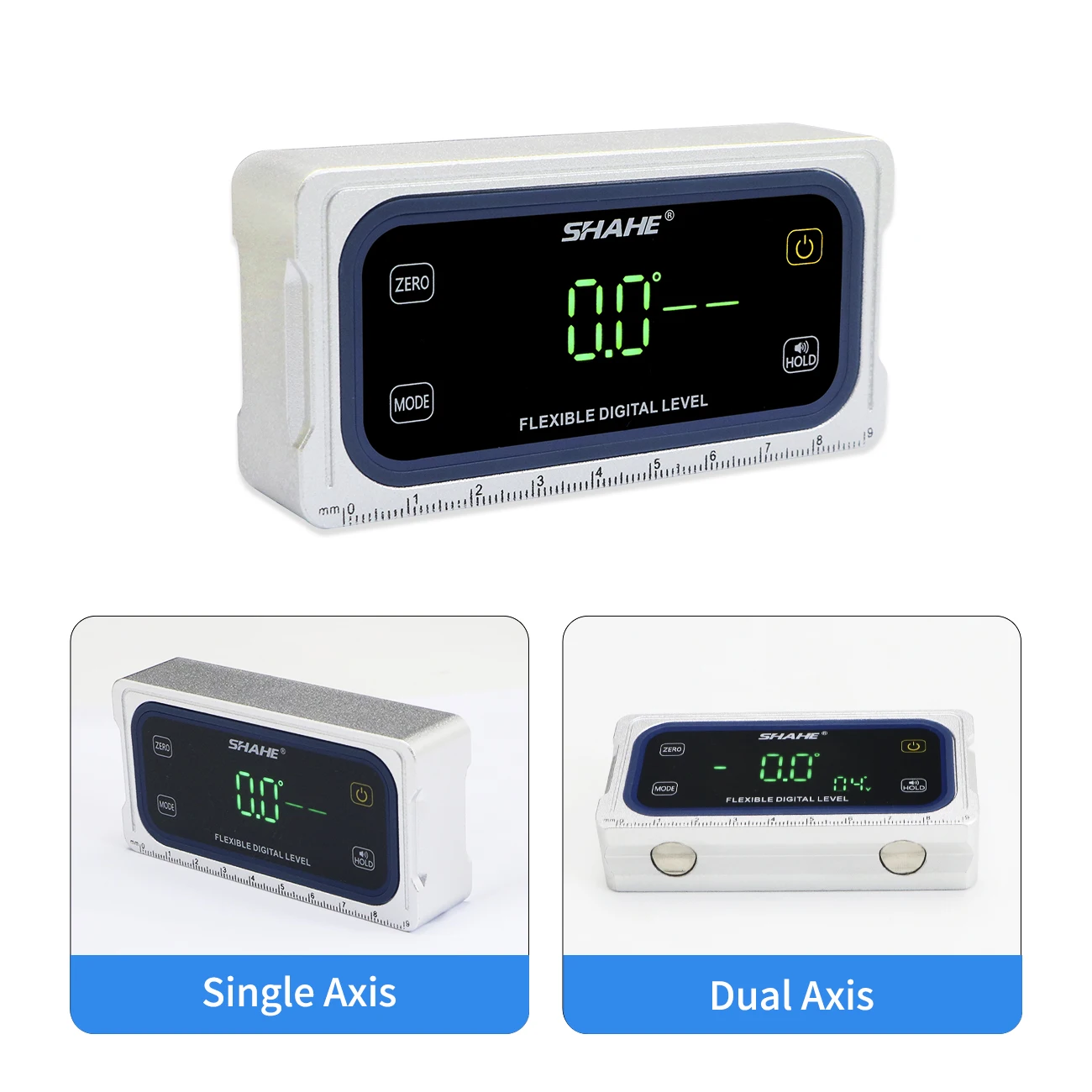 샤헤 경사계 각도 측정기 디지털 각도 게이지 부저 알람 기능 포함 자석식 디지털 각도계 베벨 레벨 게이지
