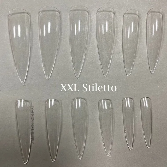 XXL Clear Square Full Cover Press On False Nail Tips Extra Long Nails Straight Shape False Tips UV Gel Manicure Tool Fake Finger XXL Stiletto 240pcs