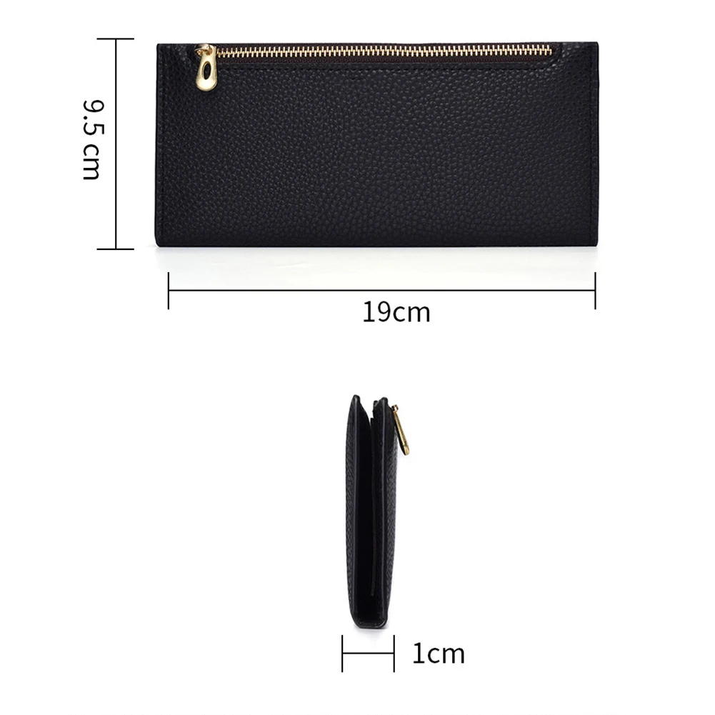 Stylish Snaps Zipper Long Wallet Clip Portable Lightweight Card Sleeve Money Storage Supplies