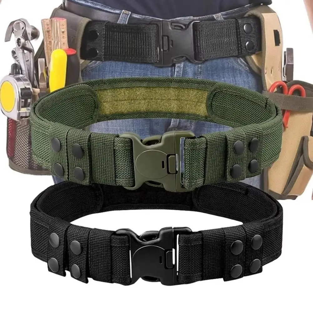 Quick Release Belt for Men Adjustable Canvas Waistband Unisex Plastic Buckle Combat Belt for Outdoor Fishing