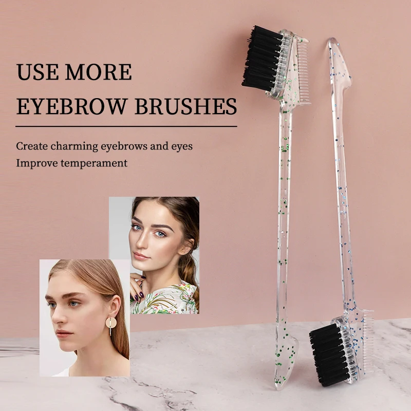 

Crystal Material Beauty Double Side Edge Control Hair Comb Hair Brush Three Sided Comb Hairdressing Hair Care