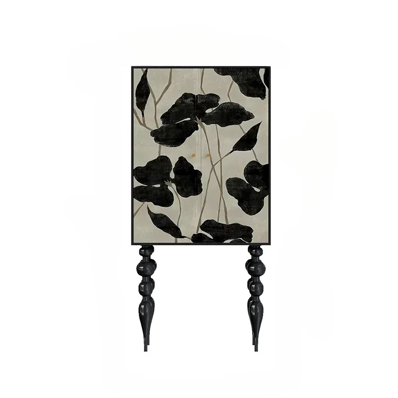 

Light Luxury Plant High Foot Cabinet Household Solid Wood Living Room Entrance Storage Chest of Bedroom Storage Cabinet