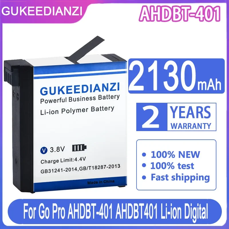 Gukeedianzi 2130Mah Ahdbt-401 Batteria Per Gopro Hero 4 Batterie Per Gopro Hero 4 Silver, Hero4 Black Batterie + Track No