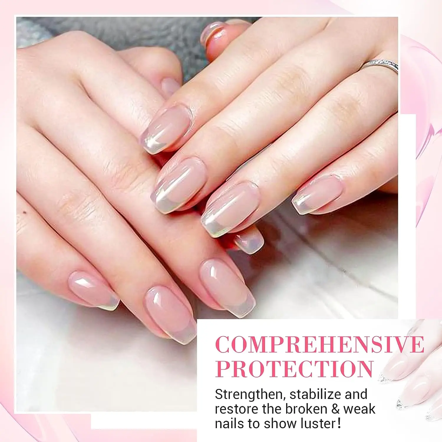 Makartt Nail Repair Kit for Cracked Natural Nail, Clear Dip Powder Nail Kit Starter Set with 2 in 1 Base Top Coat, Activator 6