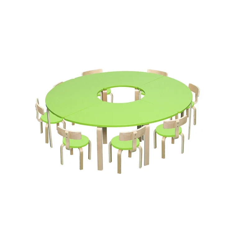 Hot sale quality school wooden study table for kids chair set