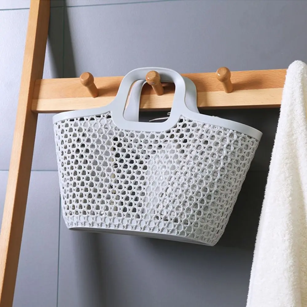 Shower Caddy Basket Creative Portable Drainable Bath Basket Simple Hollow Shower Storage Basket Multifunctional Large Capacity Household Organizer