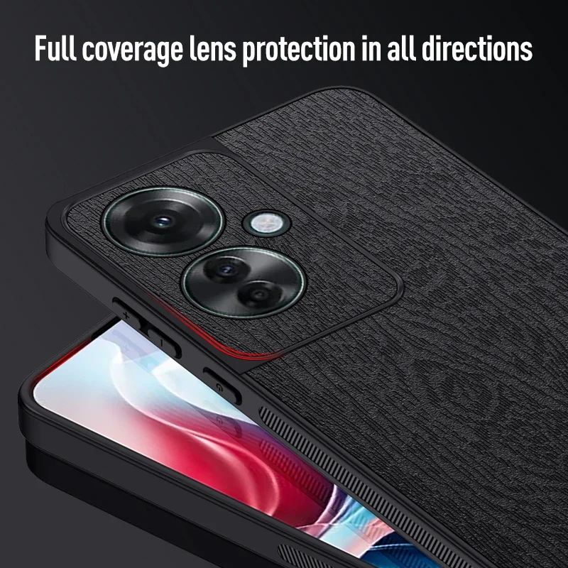 Premium PU Leather Wood-Pattern Protective Phone Case - Elegant Luxury Design