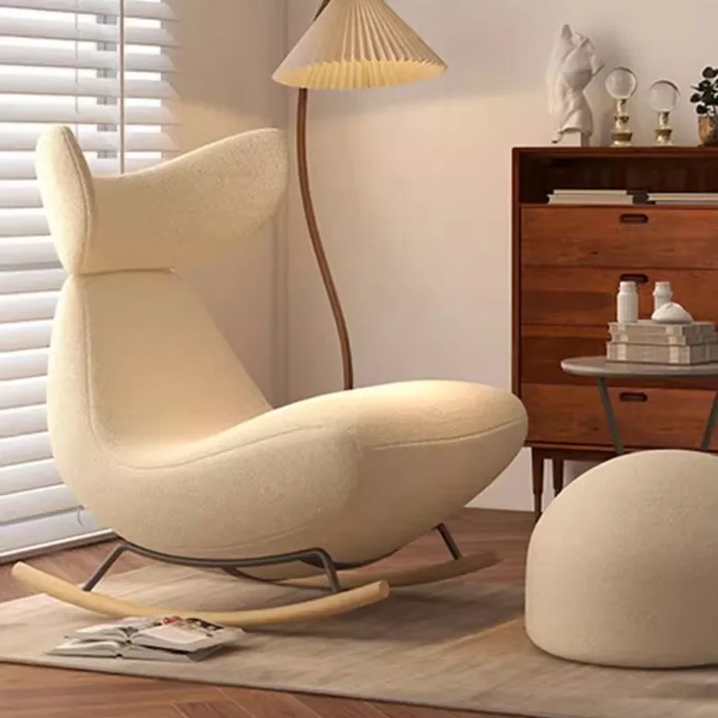 

Fluffy White Living Room Chair Elastic Modern Nordic Lounge Living Room Chair Lazy Rocking Meubles De Salon Home Furniture