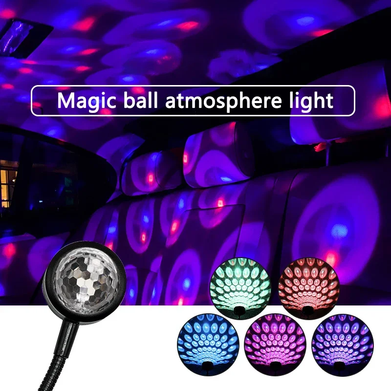 

9 Modles Car Roof Star Light Interior LED Atmosphere Ambient Projector USB Decoration Night Light Multicolor music control