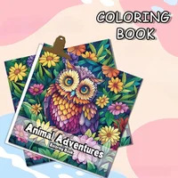 Animal Adventures Coloring Book Cute Line Art and Wildlife Illustrations Relaxing Adult Picture Book for Creative Coloring 1
