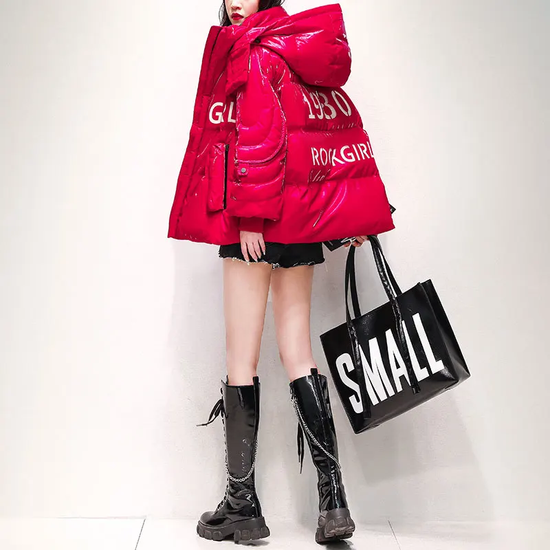 

Зимний пуховик, куртки для женщин, парка с капюшоном, зимняя одежда, зимнее пальто, повседневная Толстая короткая куртка-пуховик, яркая уличная одежда