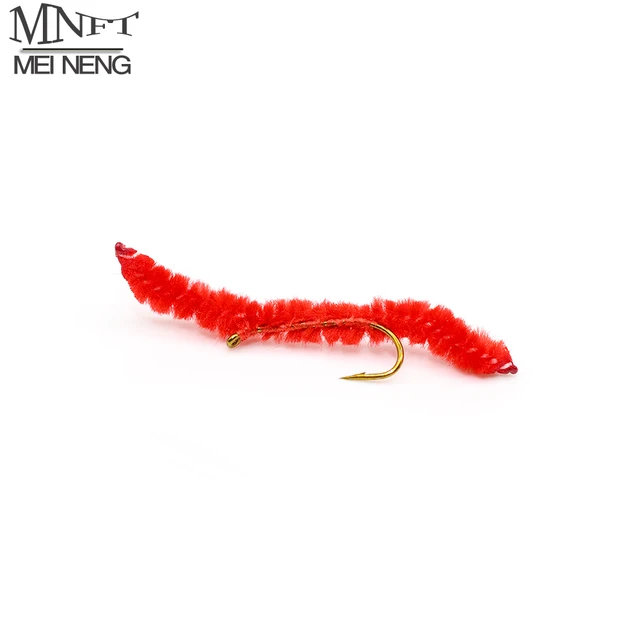 MNFT 10Pcs #10 San Juan Worms Red Nymphs Fly Flies Trout Fishing